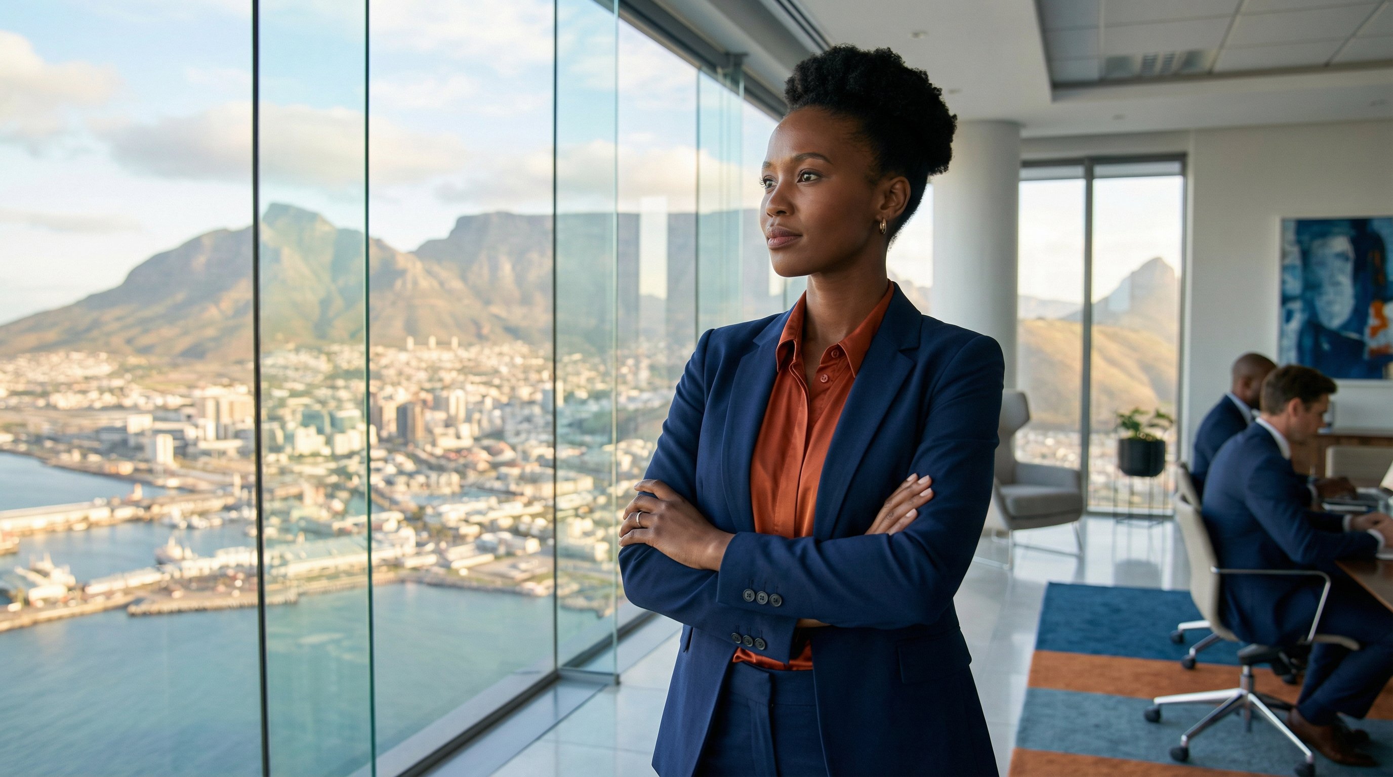 Confident South African professional ready for career advancement in Cape Town office